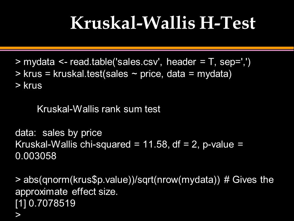 Thesis using kruskal wallis statistics